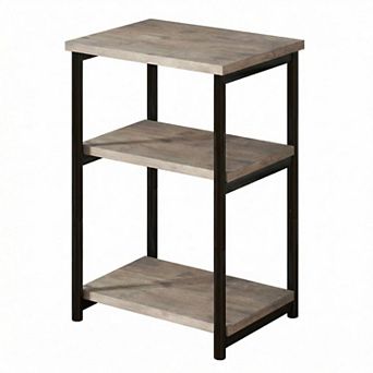 ANIXOL 3 tier Slim End Table with Storage Shelves