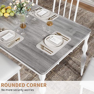 ANIXOL Large 6-8 Person Farmhouse Rectangular Dining Table