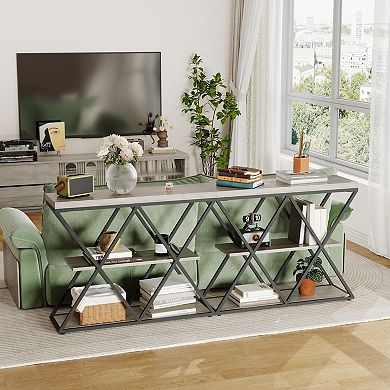 ANIXOL 3-Tier Entryway Console Table with X-Shaped Frame