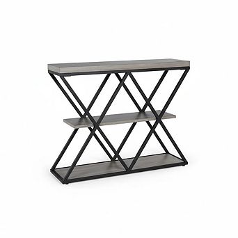 ANIXOL 3 tier Entryway Console Table with X-Shaped Frame