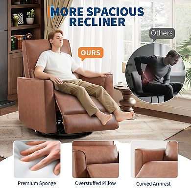 ANIXOL 360° Swivel Glider Recliner Chair