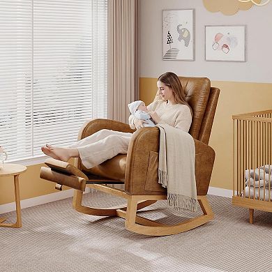 ANIXOL Modern Rocking Chair with Side Pocket
