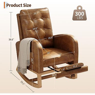 ANIXOL Modern Rocking Chair with Side Pocket