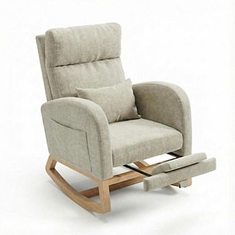 ANIXOL Modern Rocking Chair with Side Pocket