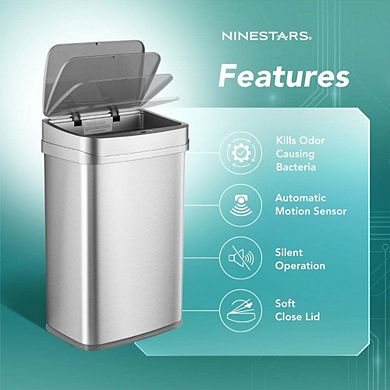 Ninestars Nova Series 13-Gallon Odor-Neutralizing Smart Trash Can