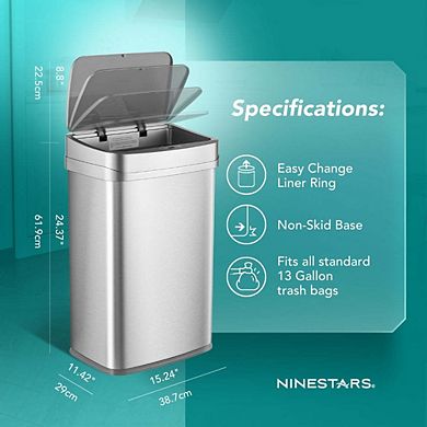 Ninestars Nova Series 13-Gallon Odor-Neutralizing Smart Trash Can