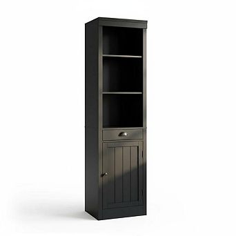 ANIXOL Tall Narrow Bookcase with Door and Drawer