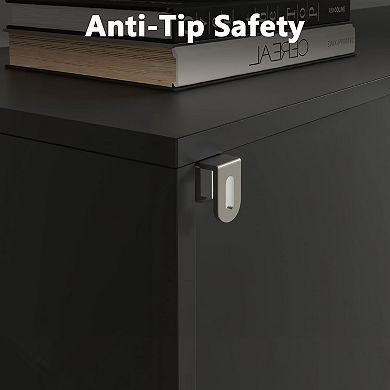 ANIXOL Tall Narrow Bookcase with Door and Drawer