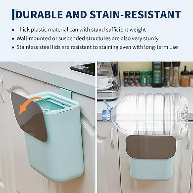 ANIXOL Hanging Kitchen Compost Trash Can with Stainless Steel Lid