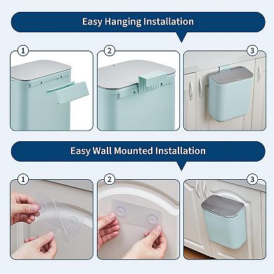 ANIXOL Hanging Kitchen Compost Trash Can with Stainless Steel Lid