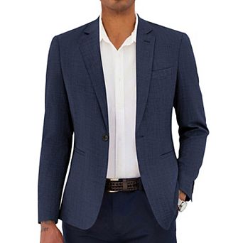 COOFANDY Men's Linen Cotton Casual Dress One Button Slim Fit Classic Lightweight Suit Jacket