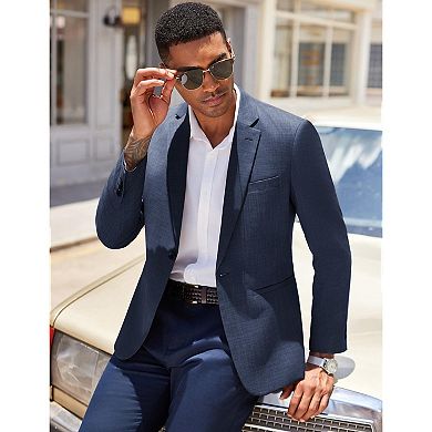 COOFANDY Men's Linen Cotton Casual Dress One Button Slim Fit Classic Lightweight Suit Jacket