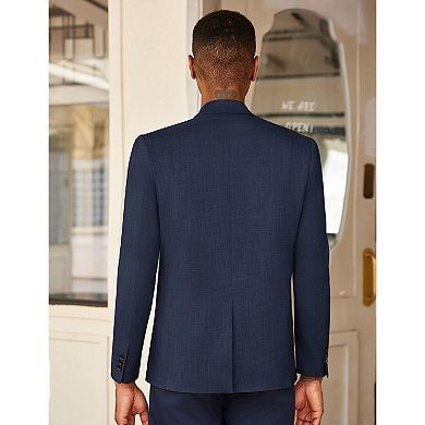 COOFANDY Men's Linen Cotton Casual Dress One Button Slim Fit Classic Lightweight Suit Jacket