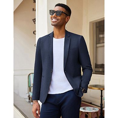 COOFANDY Men's Linen Cotton Casual Dress One Button Slim Fit Classic Lightweight Suit Jacket