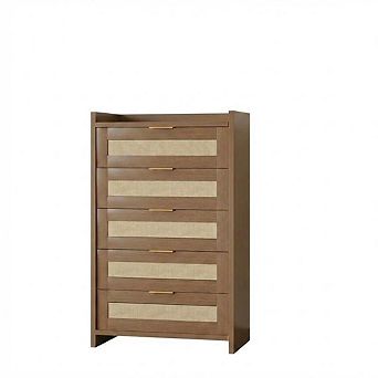 ANIXOL Rattan 5-Drawer Tall Dresser