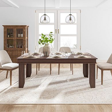 ANIXOL 71 Inch Long Dining Table with V-Shaped Base, Seats 6-8