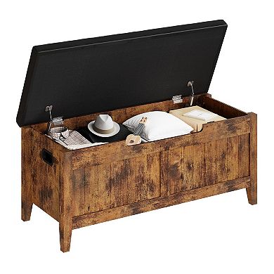 Storage Bench with Flip-Top Lid and Padded Cushion Seat