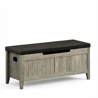 Storage Bench with Flip-Top Lid and Padded Cushion Seat