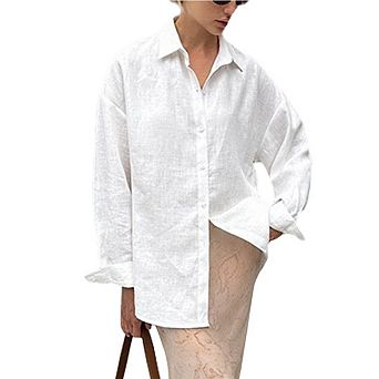 Women's Solid Buttons Down Shirts Fashion Cozy Long Sleeve Lapel Cardigan Casual Top Blouse