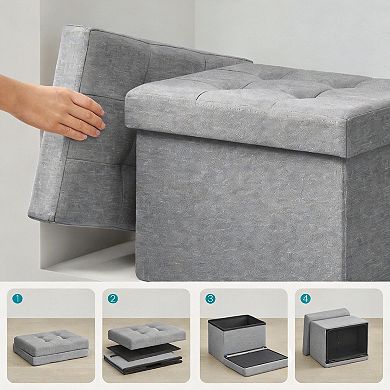 Folding Storage Ottoman 12.2x16.1x12.2" 32 L