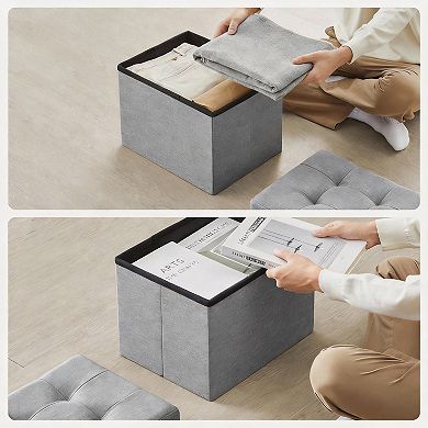 Folding Storage Ottoman 12.2x16.1x12.2" 32 L