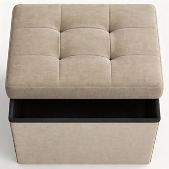 Folding Storage Ottoman 12.2x16.1x12.2" 32 L