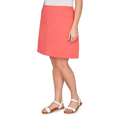 Hearts of Palm Plus Size Smooth Sailing Solid Tech Stretch Pull On Skort