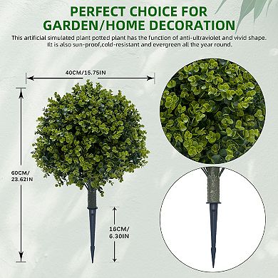 2pcs Artificial Eucalyptus Stems with Plastic Stalks and Iron Tips, PE Leaves, Faux Greenery