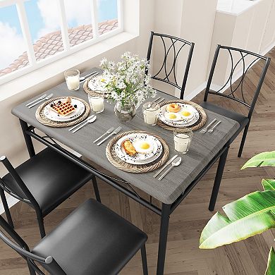 ANIXOL 5-Piece Metal and Wood Dining Set