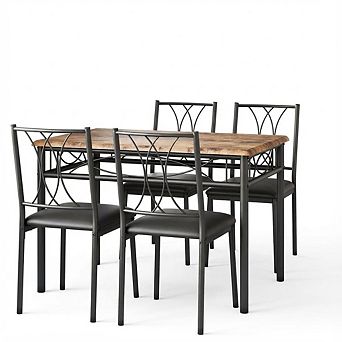 ANIXOL 5 pc Metal and Wood Dining Set