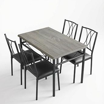 ANIXOL 5 pc Metal and Wood Dining Set