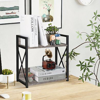 Countertop 2-Tier Coffee Station Organizer for Mugs Cups Syrup