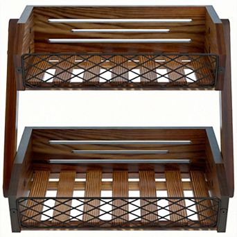 2 tier Fruit Vegetable Bread Kitchen Counter Storage Basket