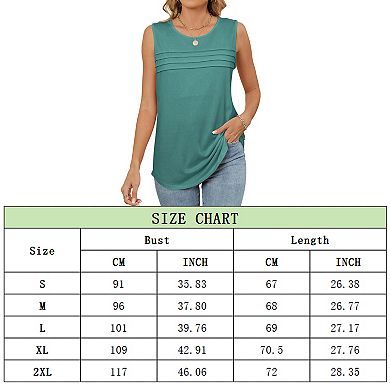 Womens Tank Tops Summer Casual Sleeveless Vest Loose Flowy Crewneck Basic Tees Tops