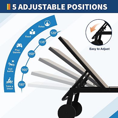 ANIXOL 3-Piece Patio Chaise Lounge Set with Table