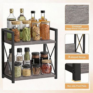2-Tier Countertop Organizer Coffee Spice Rack
