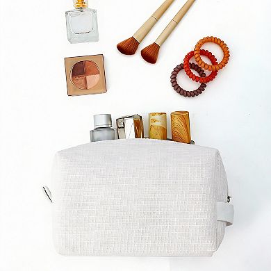 Waffle Makeup Pouch Travel Gift for Women Bridesmaid, 9×3.5×5.5 inches