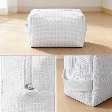 Waffle Makeup Pouch Travel Gift for Women Bridesmaid, 9×3.5×5.5 inches