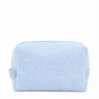 Waffle Makeup Pouch Travel Gift for Women Bridesmaid, 9×3.5×5.5 inches