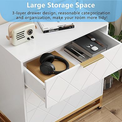 ANIXOL 3-Drawer Wood Bedroom Dresser