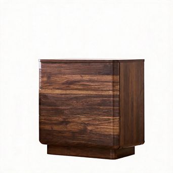 22" Modern Nightstand Charging Station Push-to-Open Handleless 3 Drawers