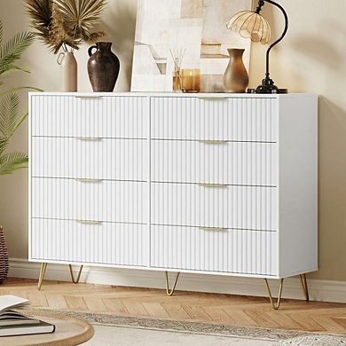 ANIXOL Fluted 8-Drawer Bedroom Dresser