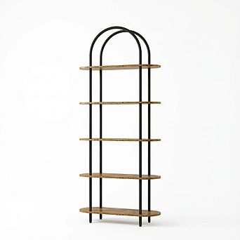 ANIXOL 5 tier Arched Bookshelf with Metal Frame