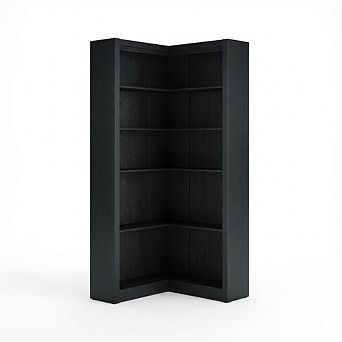 ANIXOL 5 tier L-Shaped Corner Bookcase with Open Shelves