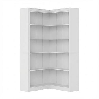 ANIXOL 5 tier L-Shaped Corner Bookcase with Open Shelves