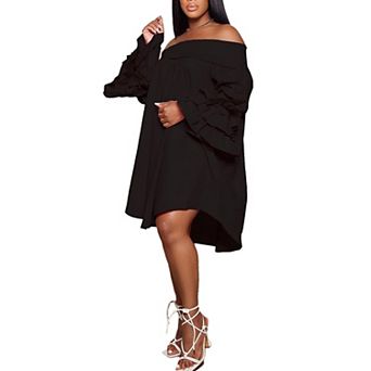 Women’s Off-Shoulder Flared Dress for Cocktail or Club