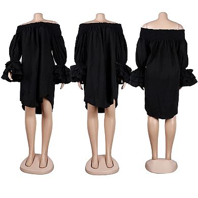 Women’s Off-Shoulder Flared Dress for Cocktail or Club