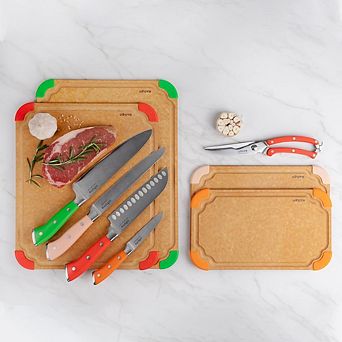 9 pc CuttingWise Cutting Boards and Knife Set