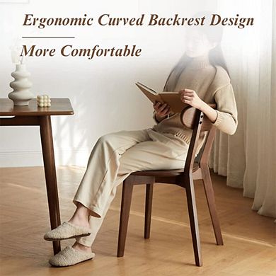 Ergonomic Solid Oak Wood Dining Chair