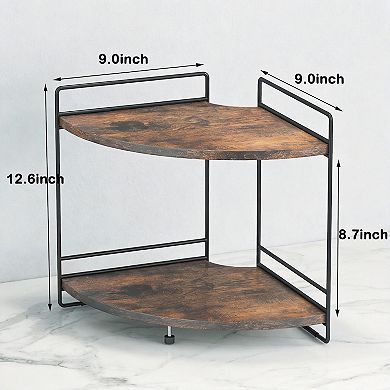 2 Tier Corner Shelf Organizer Countertop Vanity Kitchen Storage